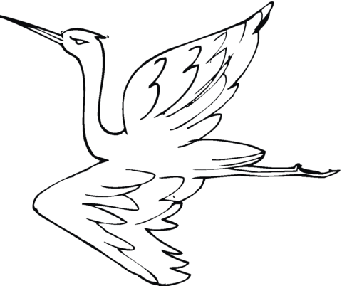 Crane Is Flying Coloring Page